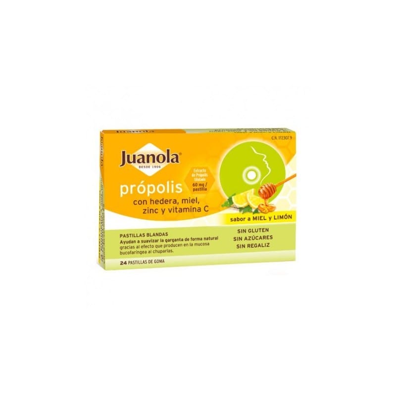 JUANOLA PROPOLIS HIEDRA PASTILLAS MIEL 24 PASTILLAS
